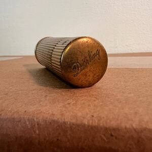 HTF RARE Vintage Diorling Gold Ribbed Flacon Pour Le Sac Metal Bottle 1/2 Full